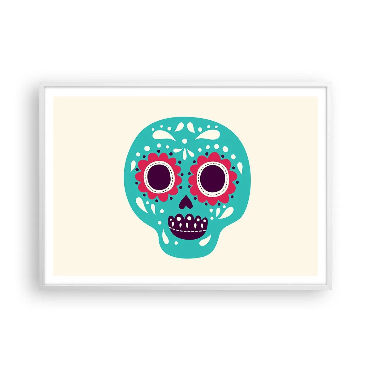 Póster en marco blanco - La vida: diversión hasta la muerte - 100x70 cm