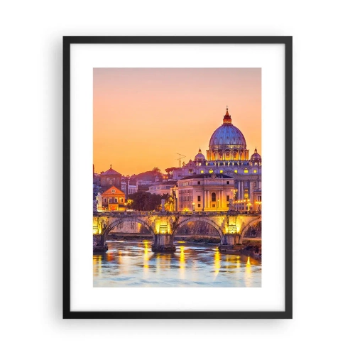 Póster en marco negro - Crepúsculo sobre la Ciudad Eterna - 40x50 cm