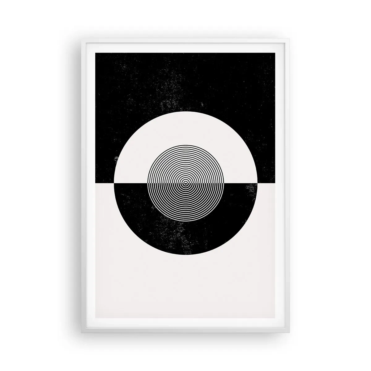 Póster en marco blanco - Armonía en blanco y negro - 70x100 cm