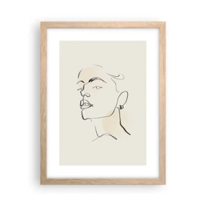 Póster en marco roble claro - Una mirada orgullosa - 30x40 cm