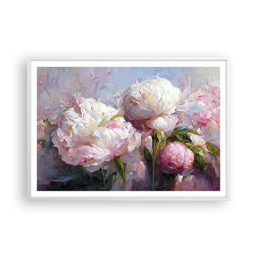 Póster en marco blanco - Un ramo rebosante de vida - 100x70 cm