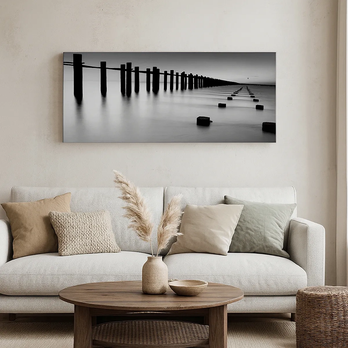 Cuadro sobre lienzo - Impresión de Imagen - Valles grises en la niebla - 30x30 cm