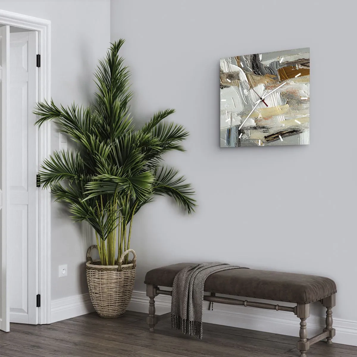 Reloj de pared - Reloj de vidrio - Estratificación de colores - 30x30 cm