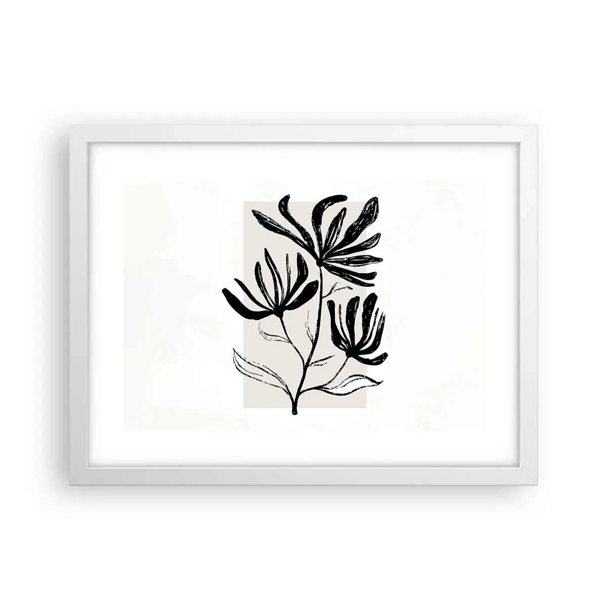 Póster en marco blanco - Esbozo para un herbario - 40x30 cm