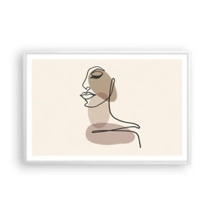 Póster en marco blanco - Escucharse a sí misma - 91x61 cm
