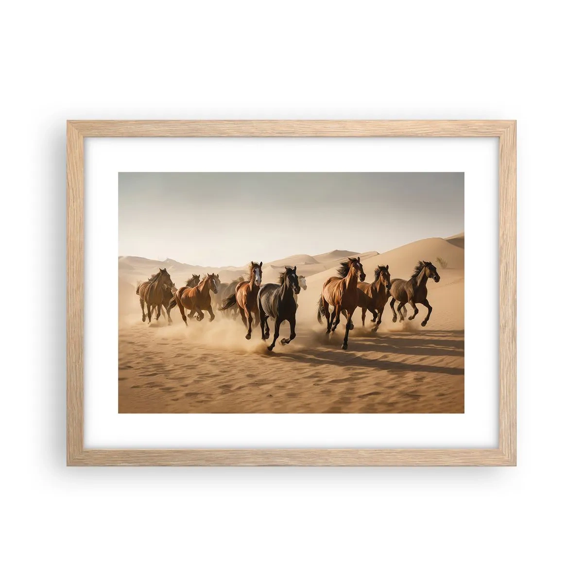 Póster en marco roble claro - Libre como el viento - 40x30 cm