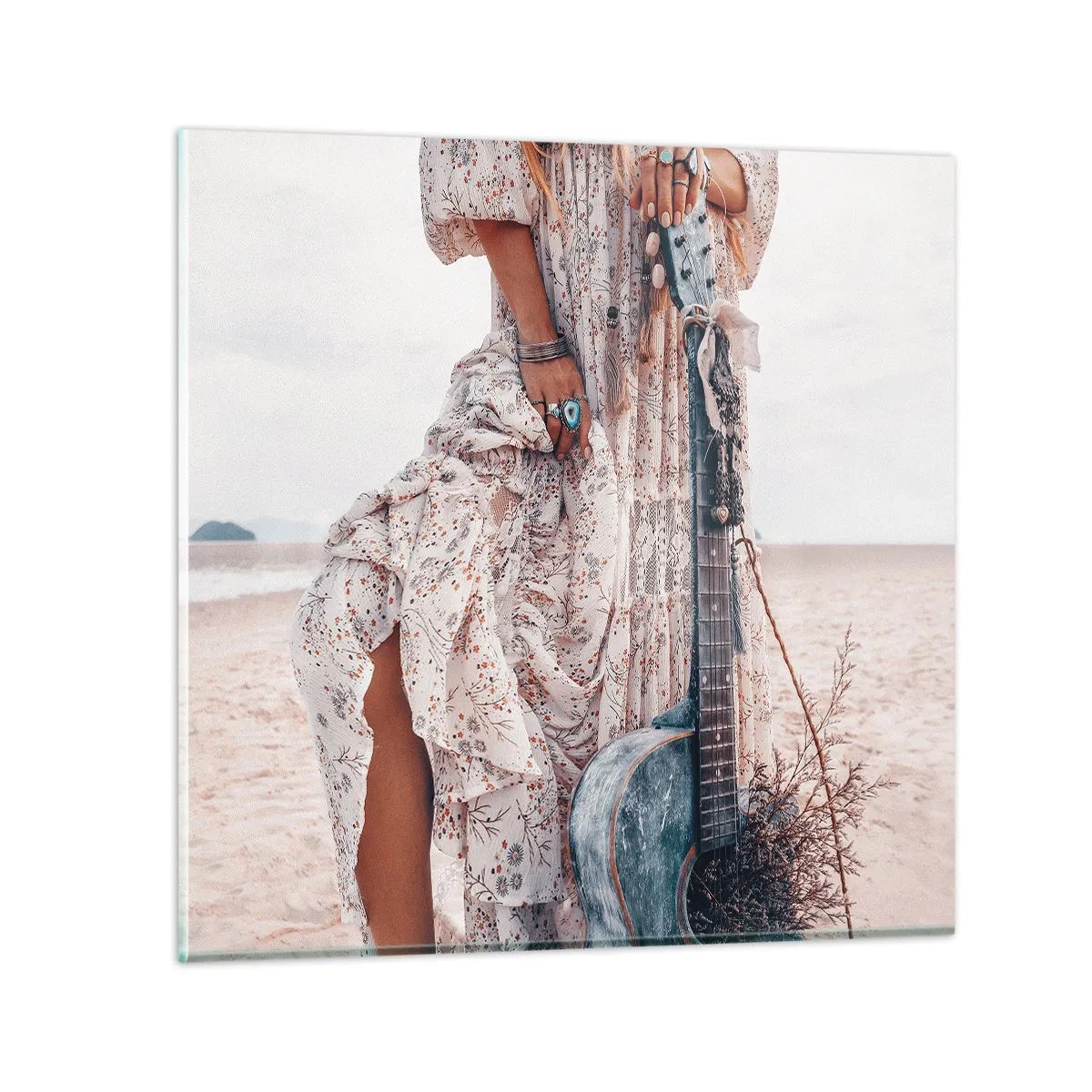 Cuadro sobre vidrio - Impresiones sobre Vidrio - Una flor en el camino - 70x70 cm