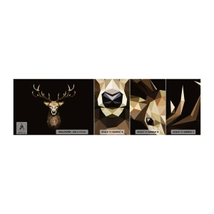 Muestra de fotomural autoadhesivo Deluxe Sticker - Ciervo cubista - animales, Ciervo, Gráficos - 100x30 cm