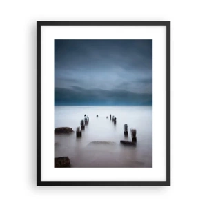 Póster en marco negro - El lago del pensamiento - 40x50 cm