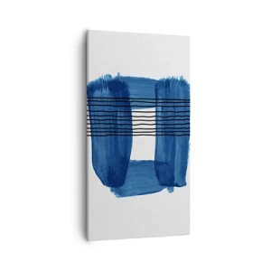 Cuadro sobre lienzo - Impresión de Imagen - Composición azul y negra - 55x100 cm