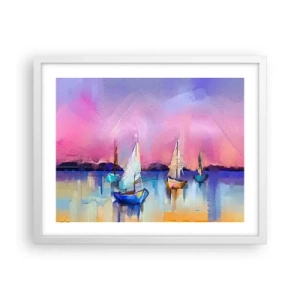 Póster en marco blanco - Dirección alta mar - 50x40 cm