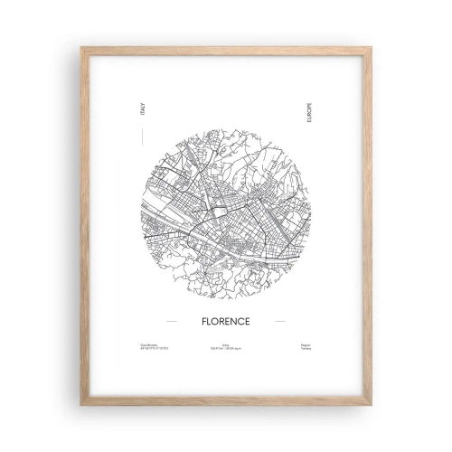Póster en marco roble claro - Anatomía de Florencia - 40x50 cm