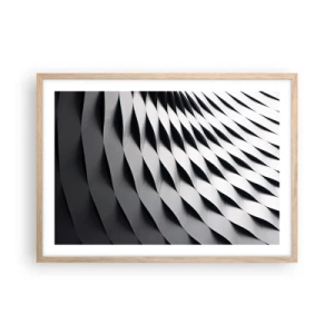 Póster en marco roble claro - En la superficie de las ondas - 70x50 cm