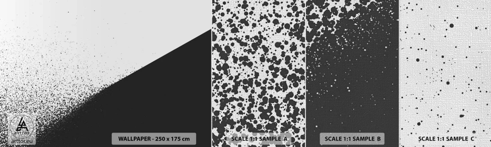 Muestra de fotomural Premium Canvas - Cada vez más rápido, cada vez más alto - Abstracción, Gráficos, En blanco y negro - 100x30 cm