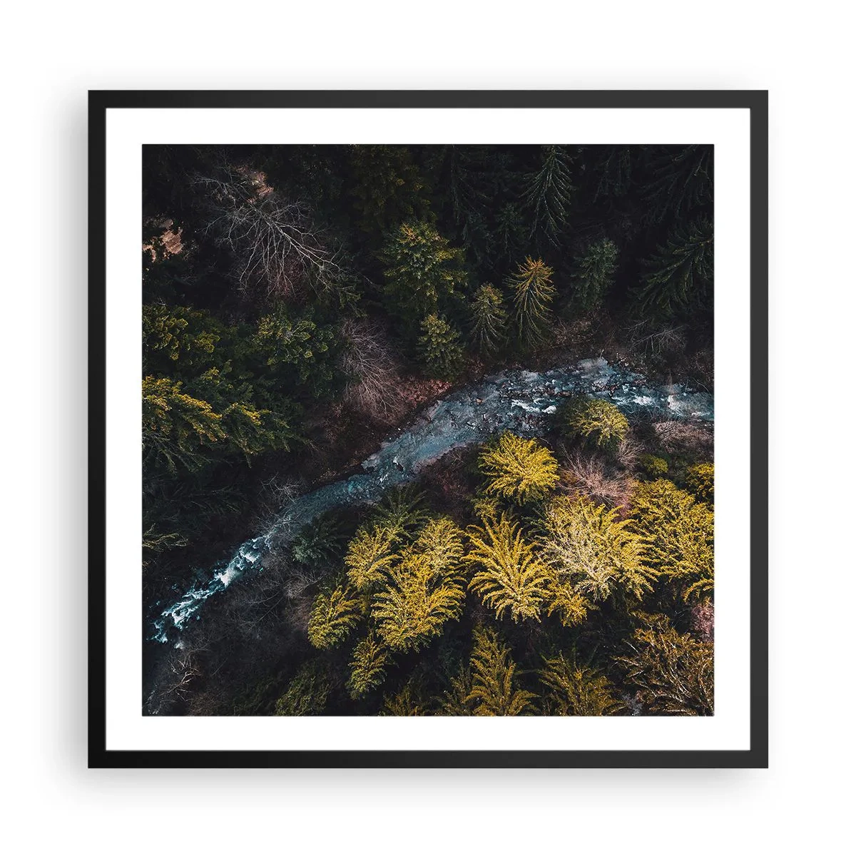 Póster en marco negro - Rápido, cada vez más rápido - 60x60 cm