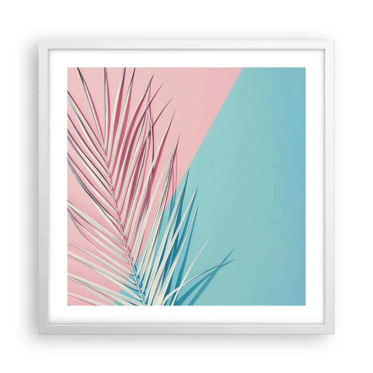 Póster en marco blanco - Impresión tropical - 50x50 cm