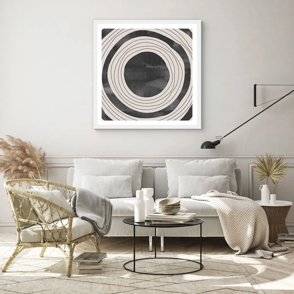 Póster en marco blanco - En el centro mismo - 60x60 cm