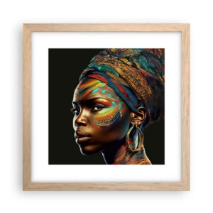 Póster en marco roble claro - Reina africana - 30x30 cm
