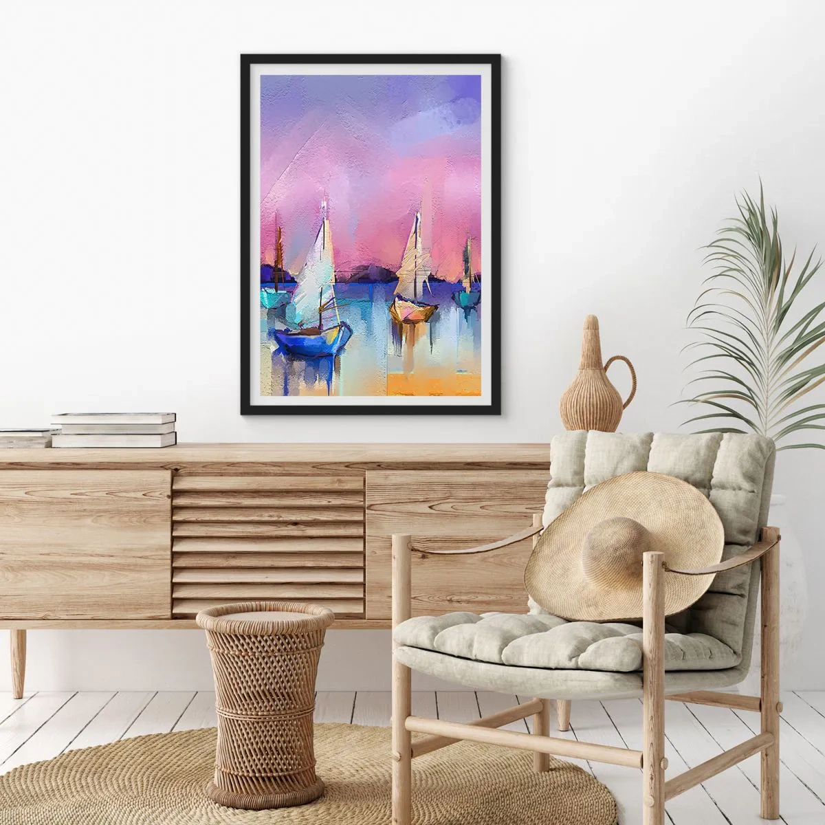 Póster en marco negro - Dirección alta mar - 70x100 cm