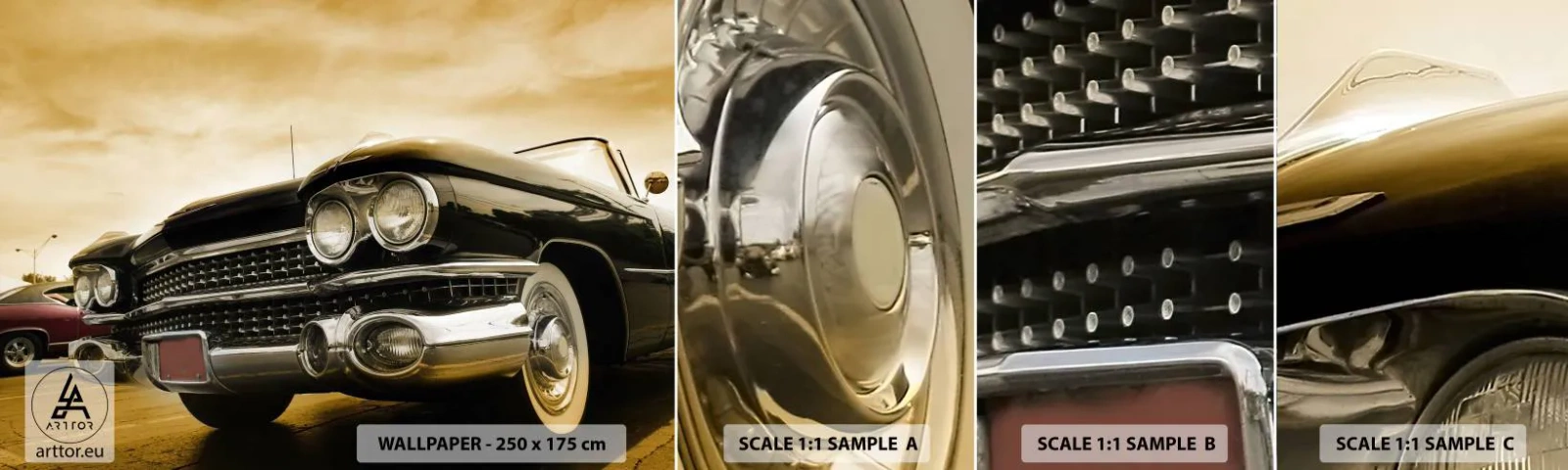 Muestra De Fotomural Standard Eco - Los clásicos nunca desaparecen - Auto, Automotor, Retro - 100x30 cm