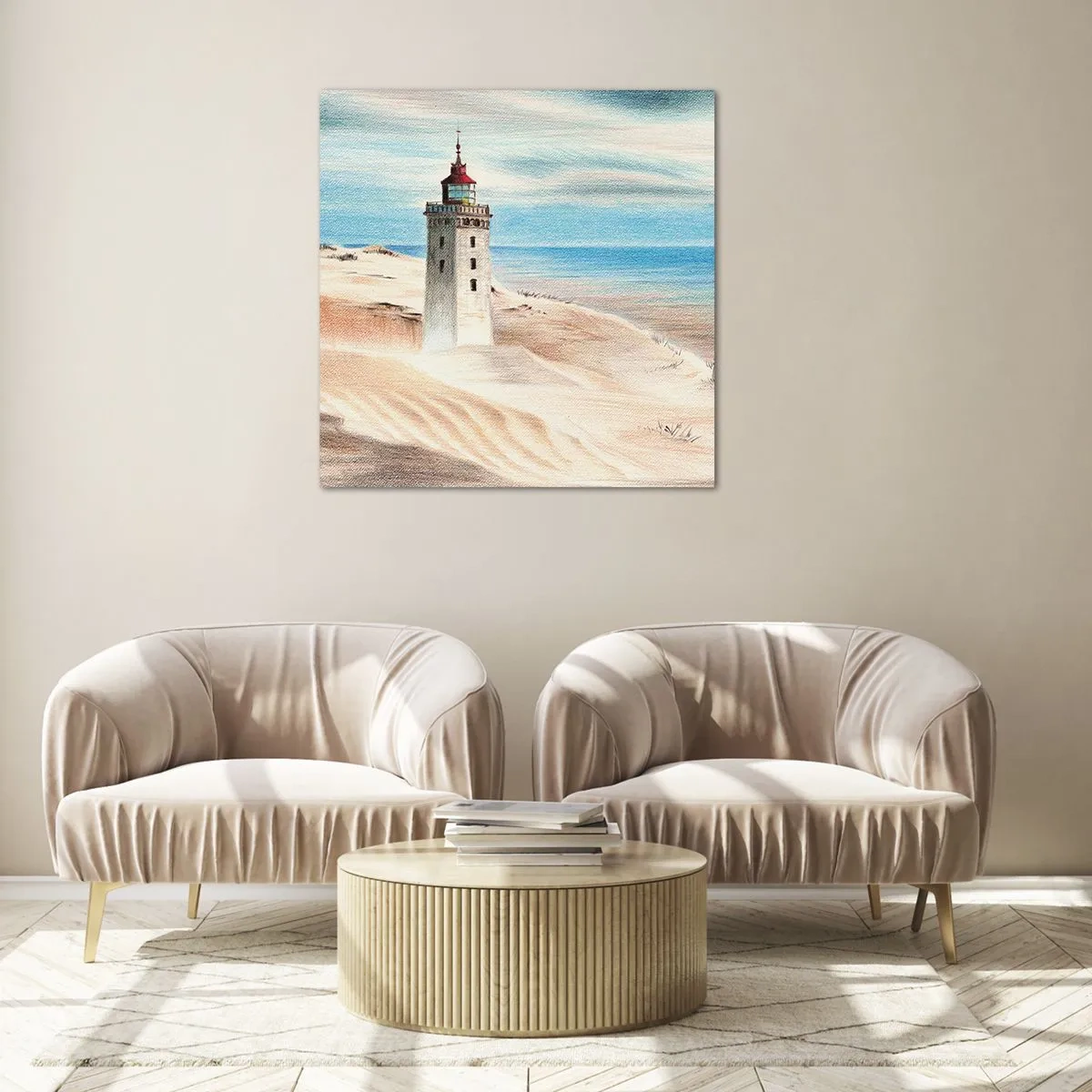 Cuadro sobre vidrio - Impresiones sobre Vidrio - Siempre mirando al mar - 50x50 cm