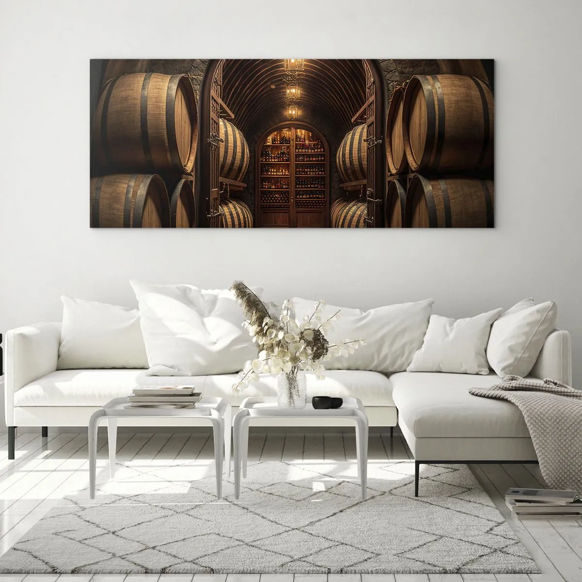Cuadro sobre vidrio - Impresiones sobre Vidrio - Sótano atmosférico - 100x40 cm