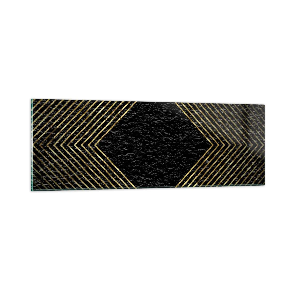 Cuadro sobre vidrio - Impresiones sobre Vidrio - Geometría al estilo glamour - 90x30 cm