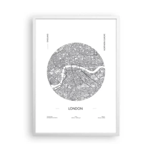 Póster en marco blanco - Anatomía de Londres - 50x70 cm