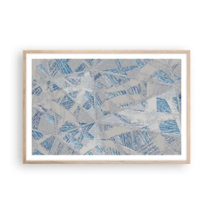 Póster en marco roble claro - En un laberinto gris azulado - 91x61 cm