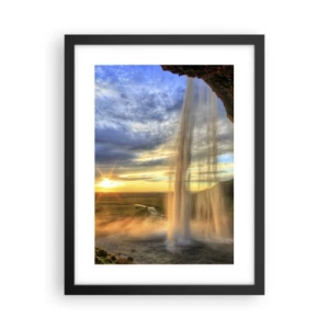 Póster en marco negro - El mundo tras el velo de las gotas - 30x40 cm