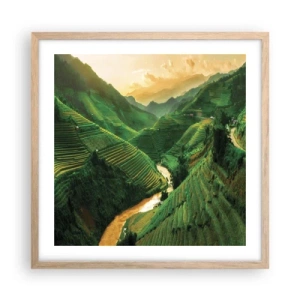 Póster en marco roble claro - Valle vietnamita - 50x50 cm