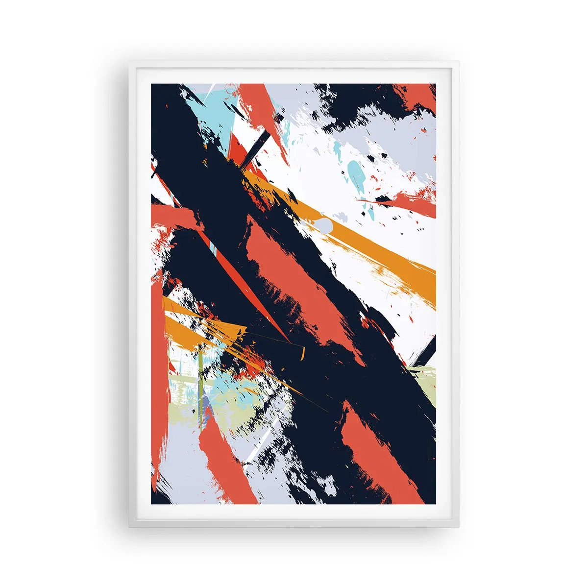 Póster en marco blanco - Composición dinámica - 70x100 cm