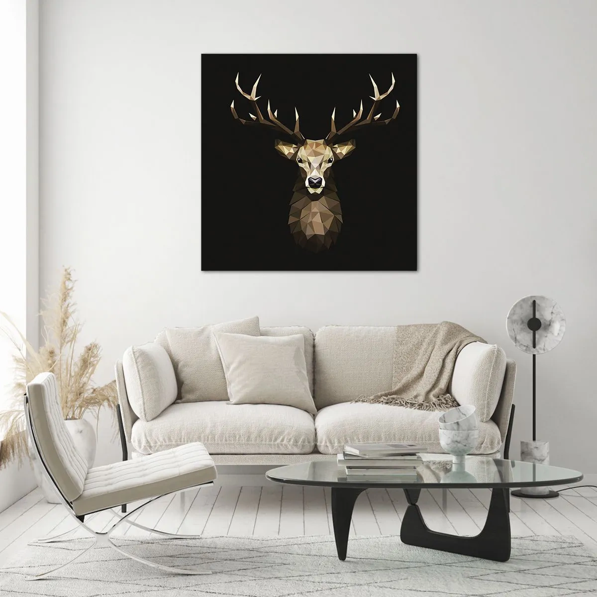 Cuadro sobre vidrio - Impresiones sobre Vidrio - Ciervo cubista - 40x40 cm