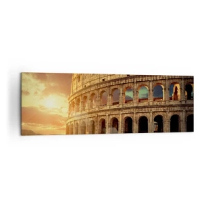 Cuadro sobre lienzo - Impresión de Imagen - El Coliseo de Roma al atardecer - 160x50cm - Una impresión colosal - Decoración de pared moderna para salón y dormitorio ARTTOR