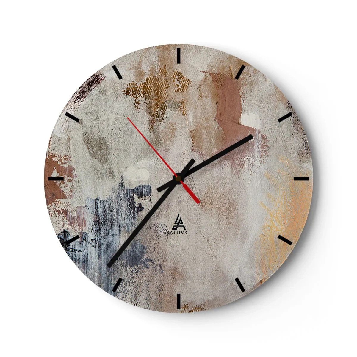 Reloj de pared - Reloj de vidrio - Abstracción brumosa - 40x40 cm