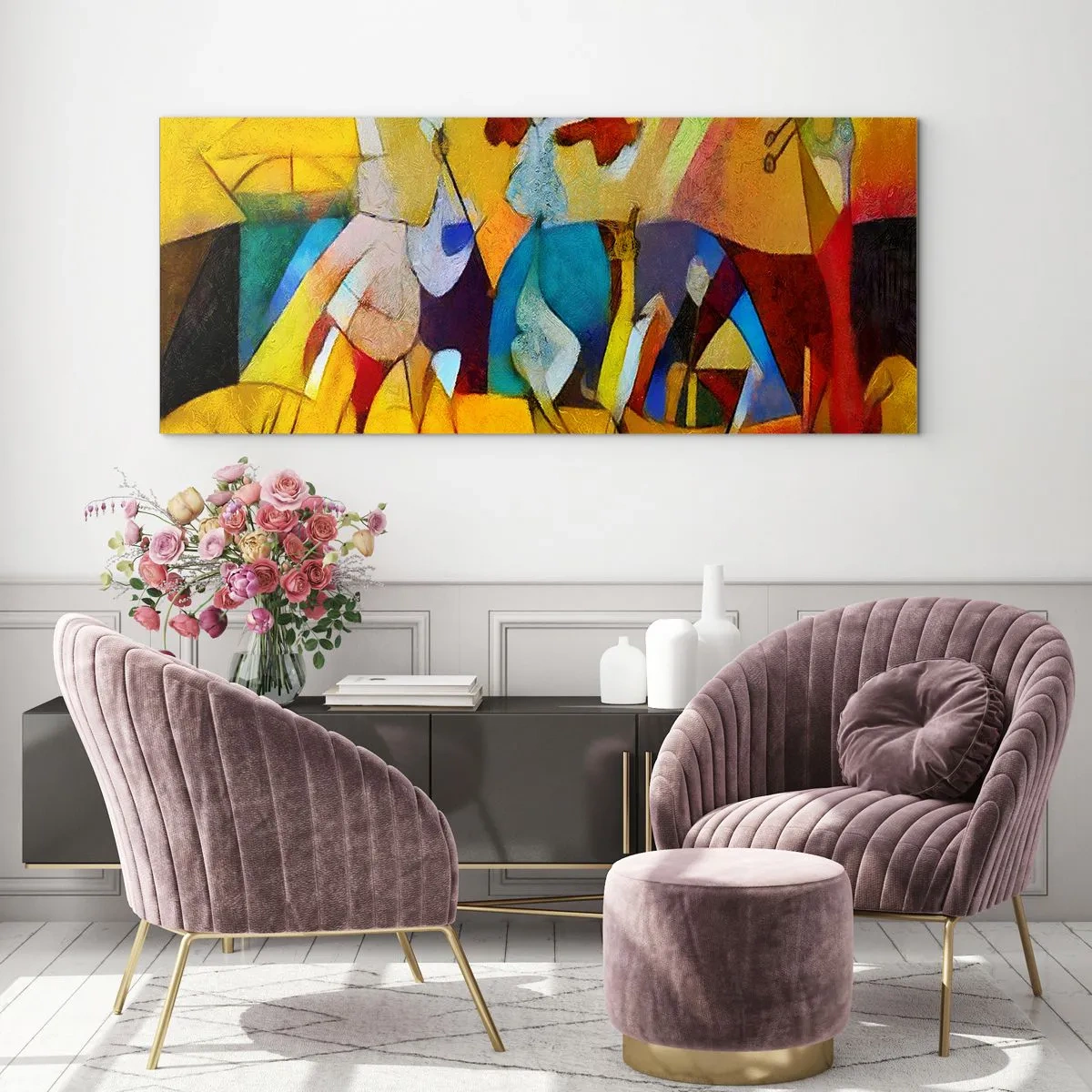 Cuadro sobre vidrio - Impresiones sobre Vidrio - Sol - vida - alegría - 100x40 cm