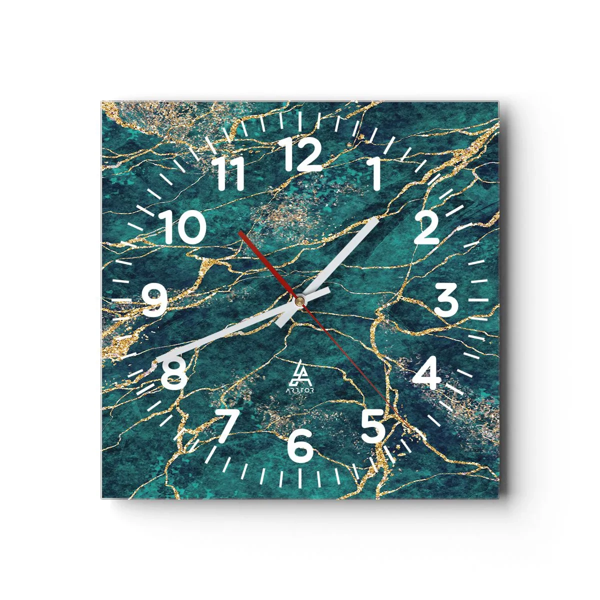 Reloj de pared - Reloj de vidrio - Riachuelos de oro - 40x40 cm
