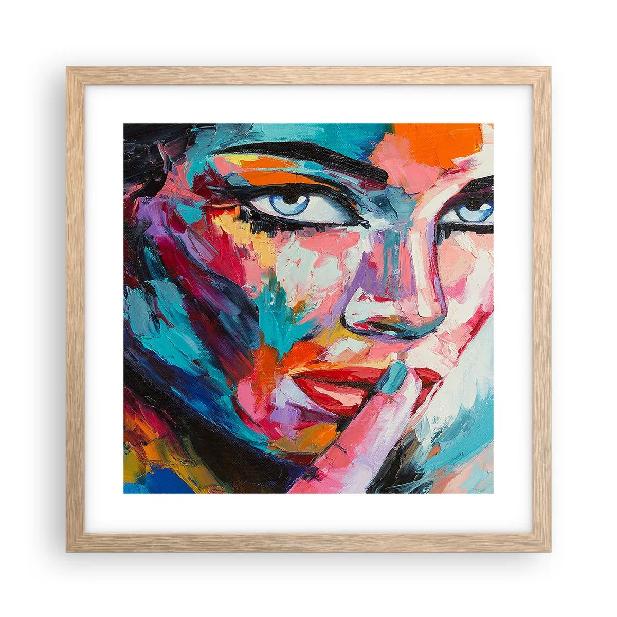 Póster en marco roble claro - Nuestro primer secreto - 40x40 cm