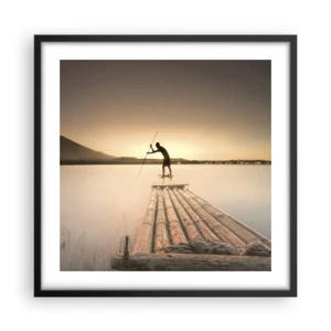 Póster en marco negro - Antes del descanso - 50x50 cm