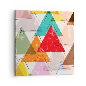 Cuadro sobre lienzo - Impresión de Imagen - De tres en tres - 70x70 cm