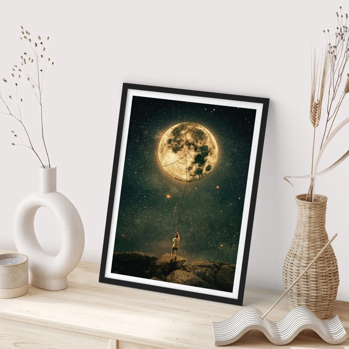 Póster en marco negro - El que robó la luna - 70x100 cm