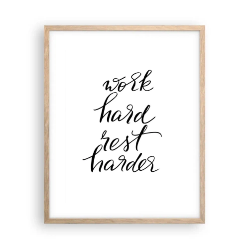 Póster en marco roble claro - Balance de vida - 40x50 cm