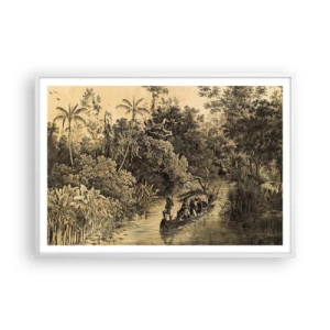 Póster en marco blanco - Expedición a la fuente - 100x70 cm