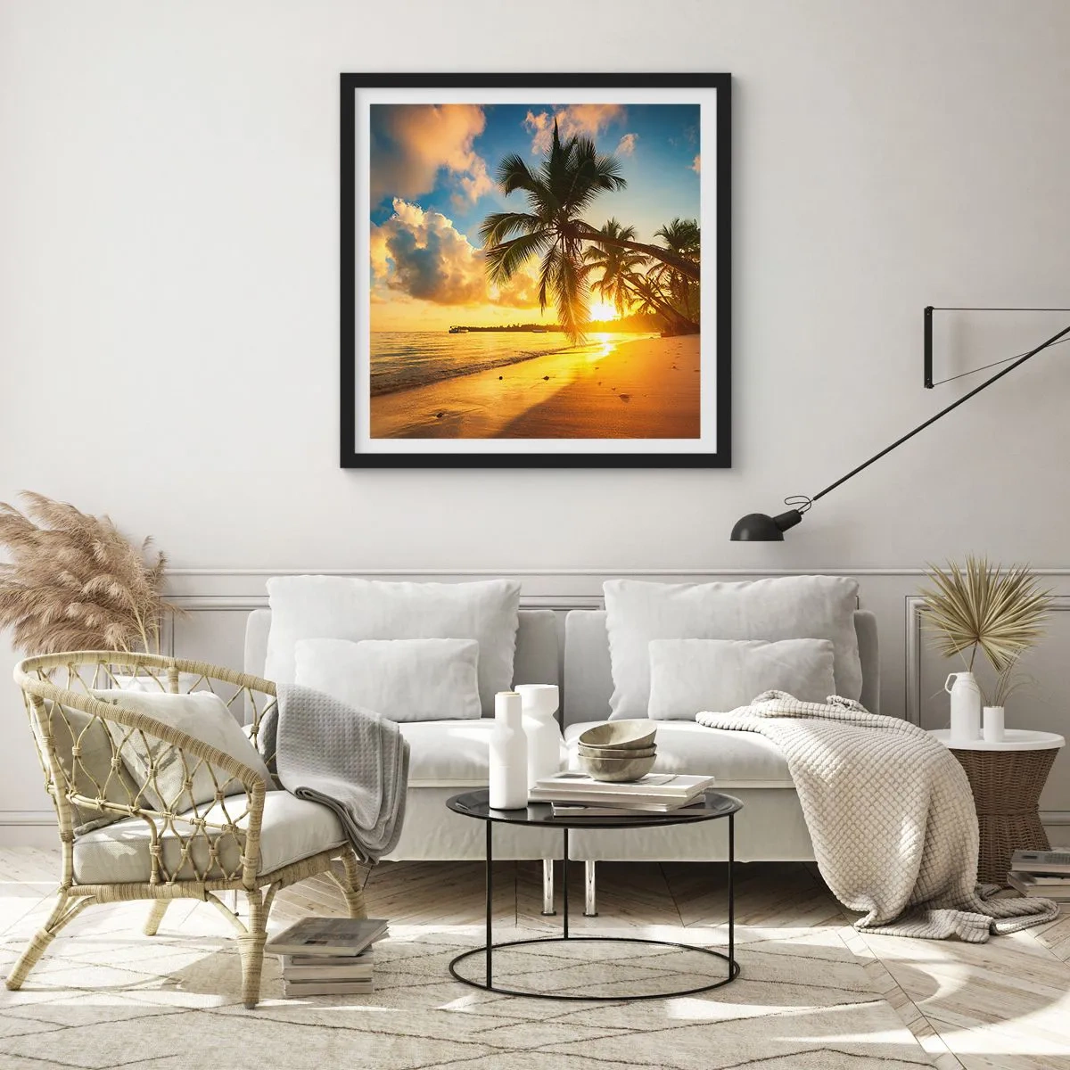 Póster en marco negro - Un sueño caribeño - 50x50 cm