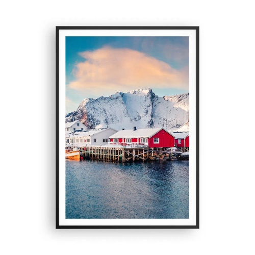Póster en marco negro - Un retiro en el norte - 70x100 cm