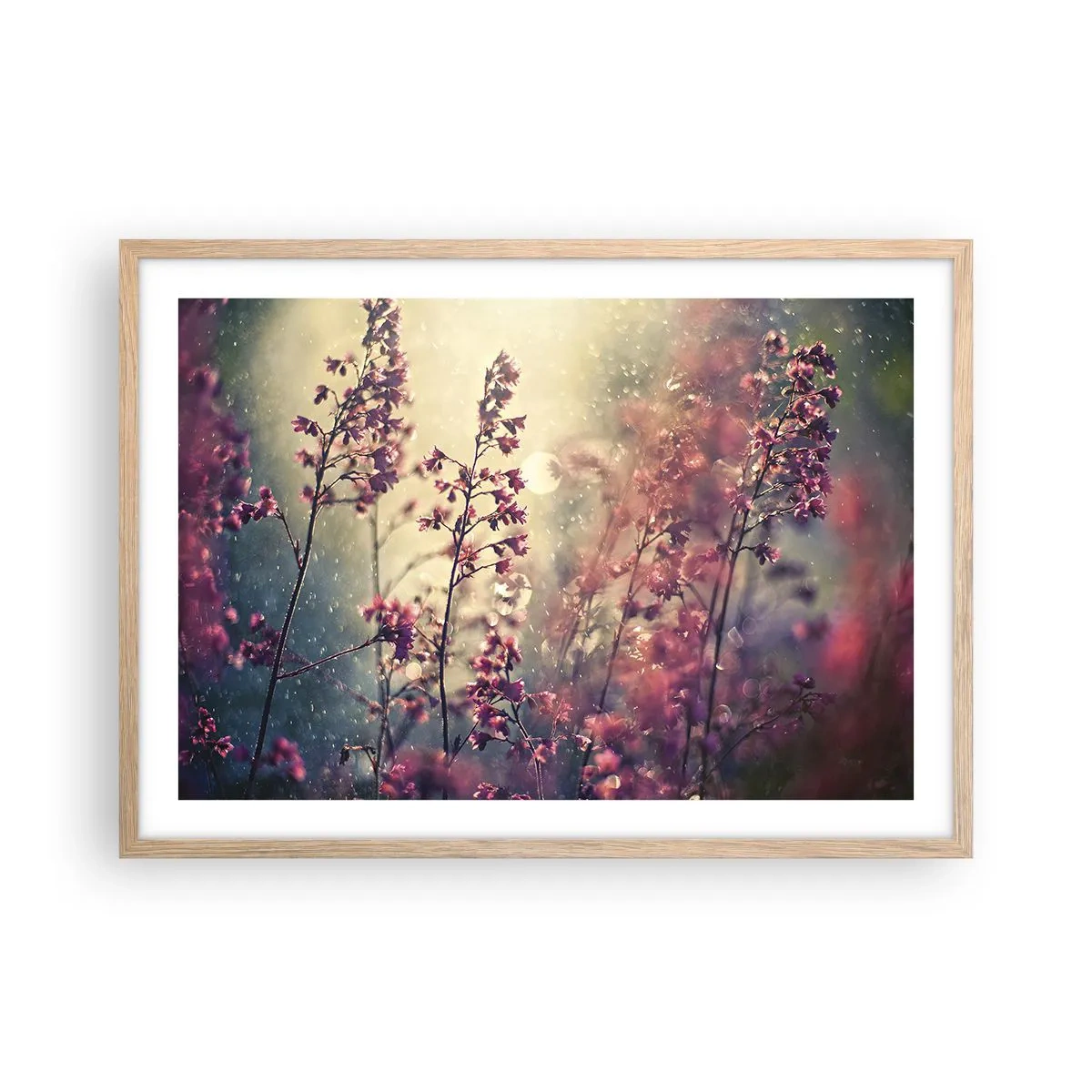 Póster en marco roble claro - Jardín secreto - 70x50 cm