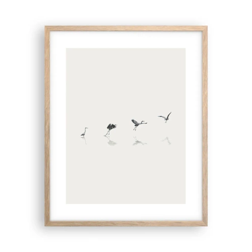 Póster en marco roble claro - Cuatro sencillos pasos para despegar - 40x50 cm