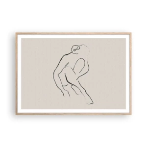 Póster en marco roble claro - Boceto íntimo - 100x70 cm