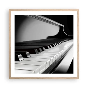 Póster en marco roble claro - Armonía musical - 60x60 cm