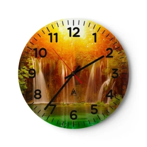 Reloj de pared - Reloj de vidrio - Sol y sombra - 40x40 cm